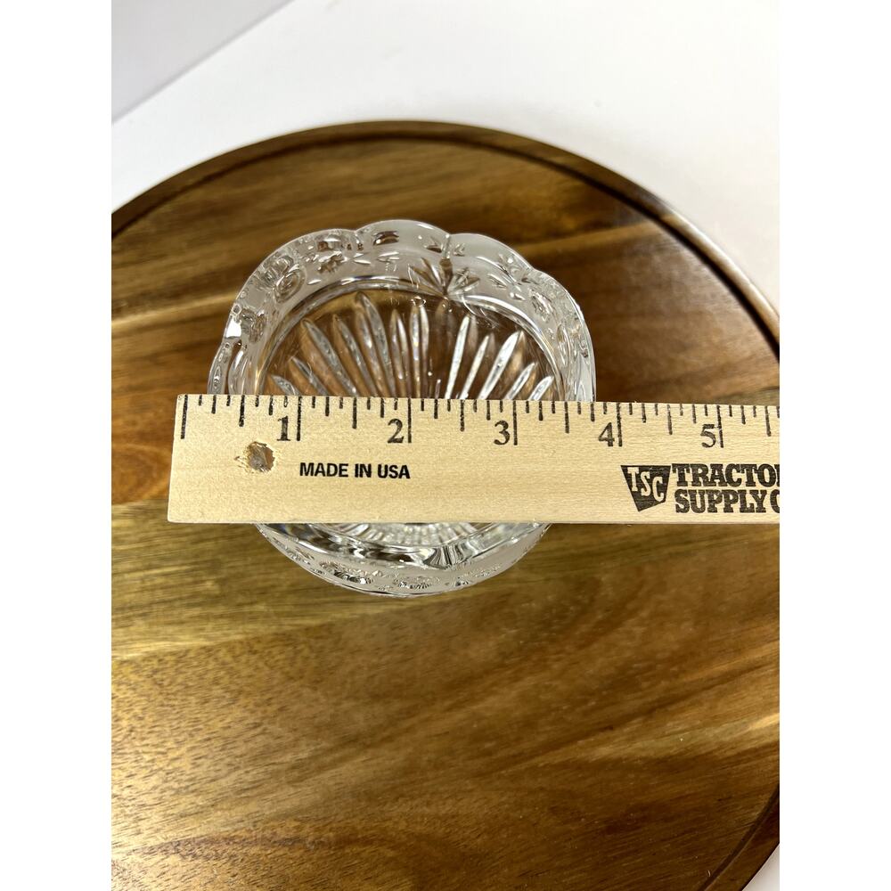 Oneida Crystal Potpourri/Candle Bowl Southern Garden‎ Scallop Frosted Floral Rim - Picture 5 of 6